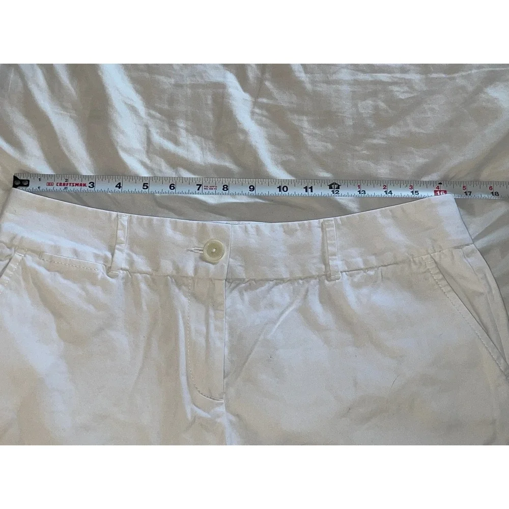 Ann Taylor LOFT Riviera Shorts White Scalloped Hem Cotton Twill Womens Size 10